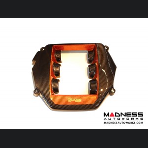 Nissan GT-R Engine Cover in Carbon Fiber w/ Orange Accents